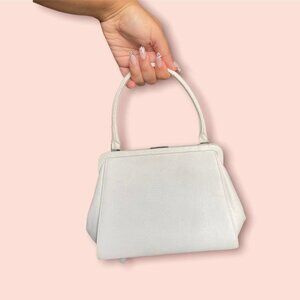 Vintage white leather structured dome handbag from Banana Republic!